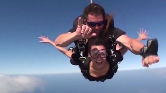 Nina-Dobrev -Goes-skydiving